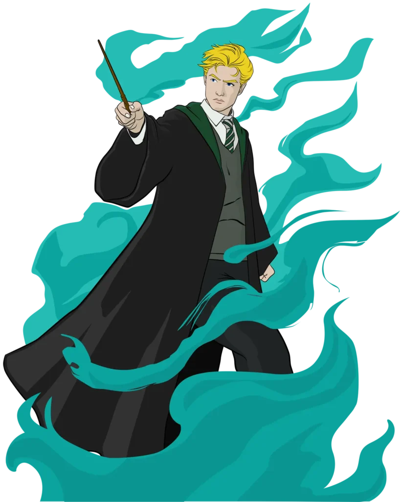 Slytherin Young Man casting a spell.